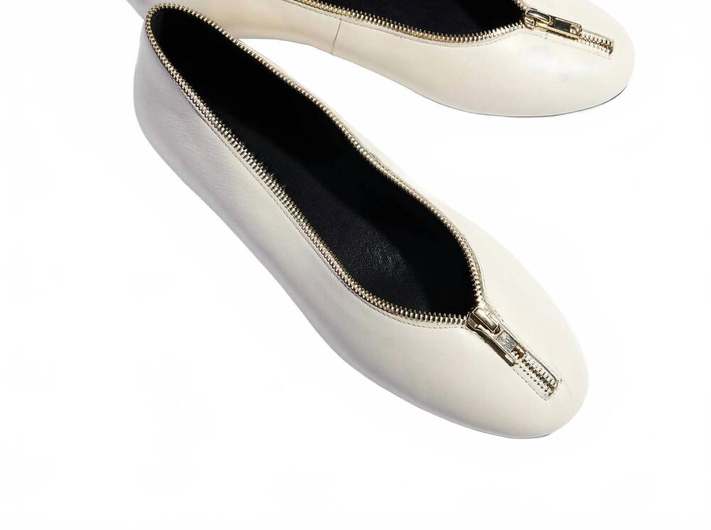 NEW YOSI SAMRA women's ziva flats in bone leather - Picture 2 of 5